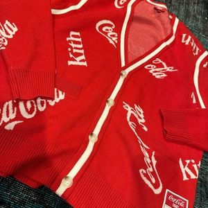 coca cola x KITH Knit cardigan. Mitchell &ness